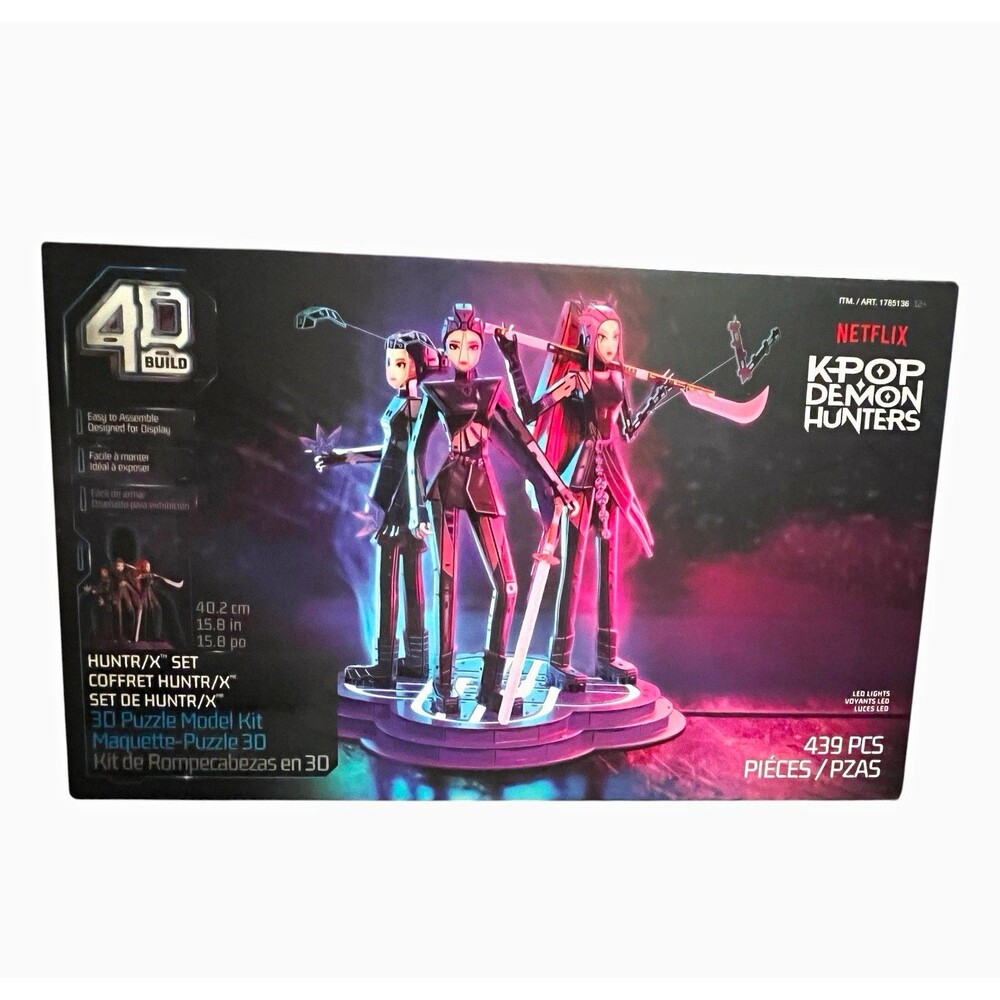 4D Build Netflix KPOP Demon Hunters HUNTR/X 3D Puzzle Kit 439 Pieces  Lights NEW